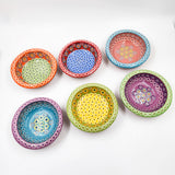 Strawberry-patterned clay snack bowl