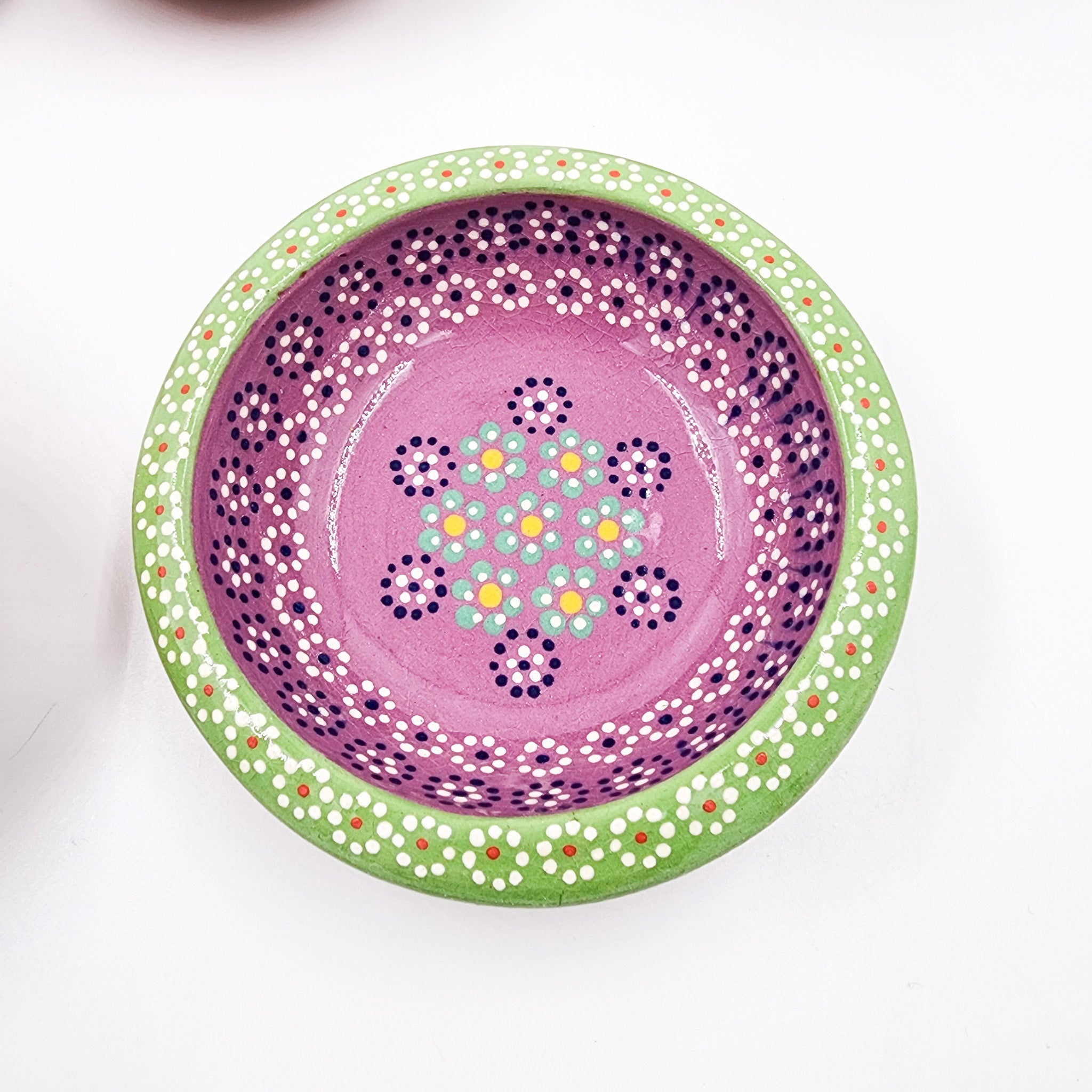 Strawberry-patterned clay snack bowl