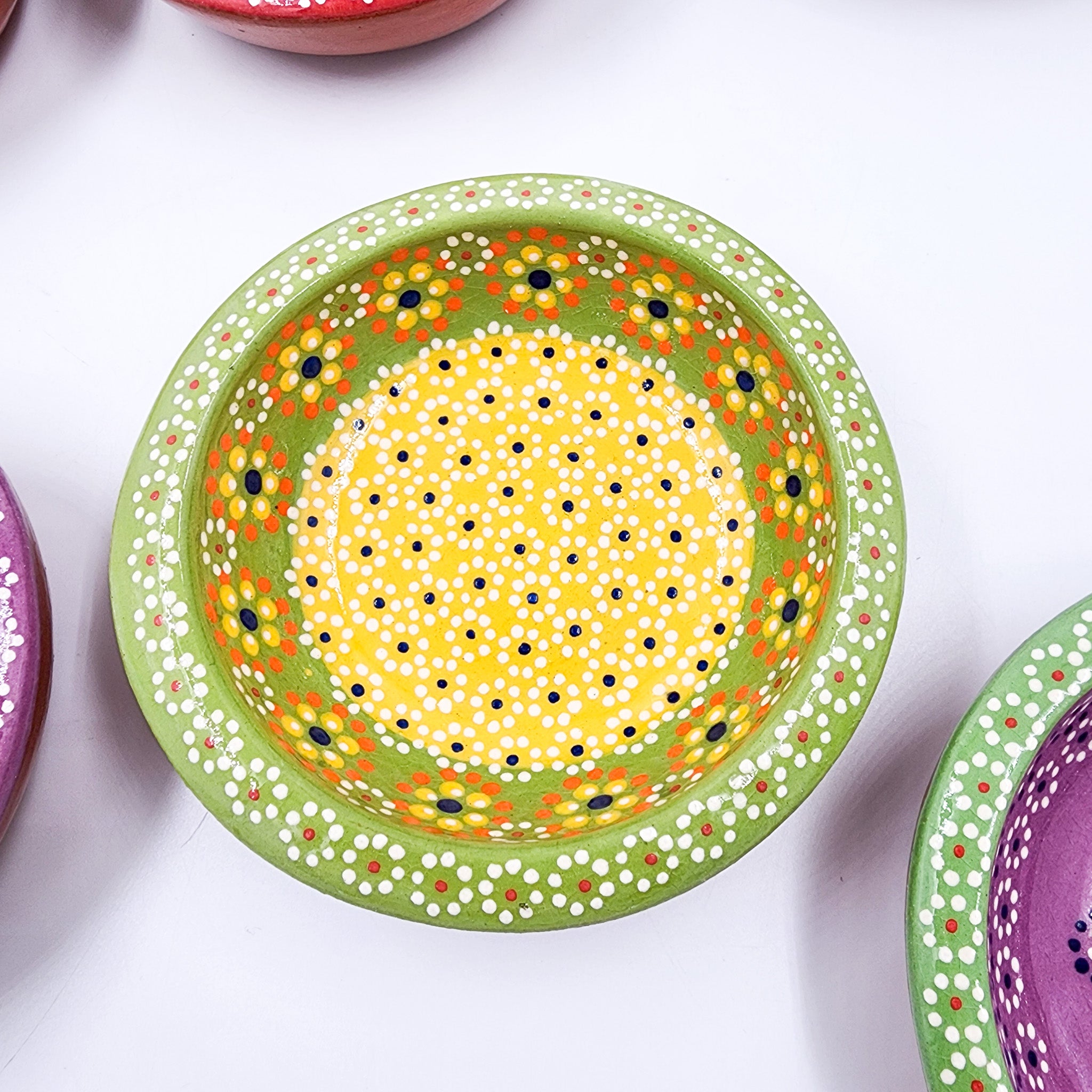 Strawberry-patterned clay snack bowl