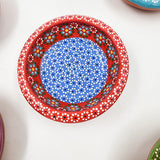 Strawberry-patterned clay snack bowl