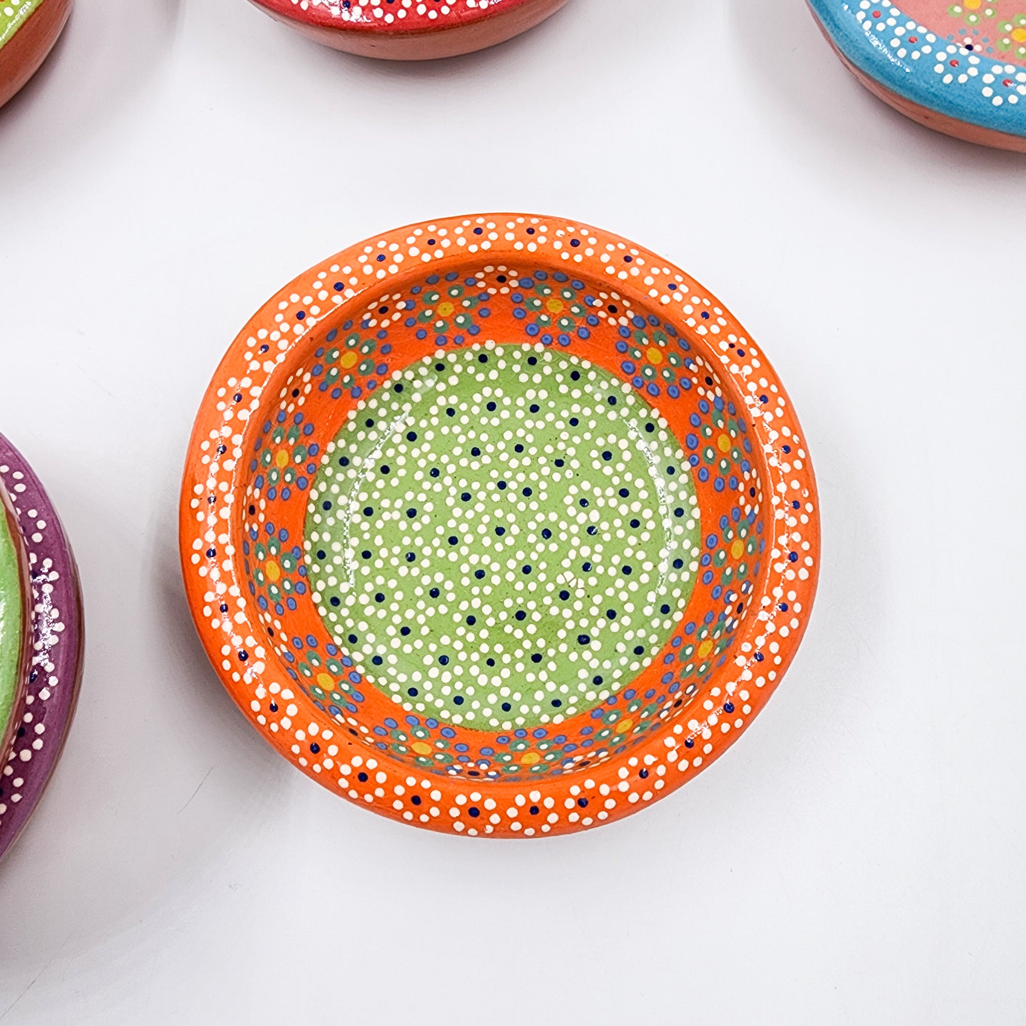 Strawberry-patterned clay snack bowl