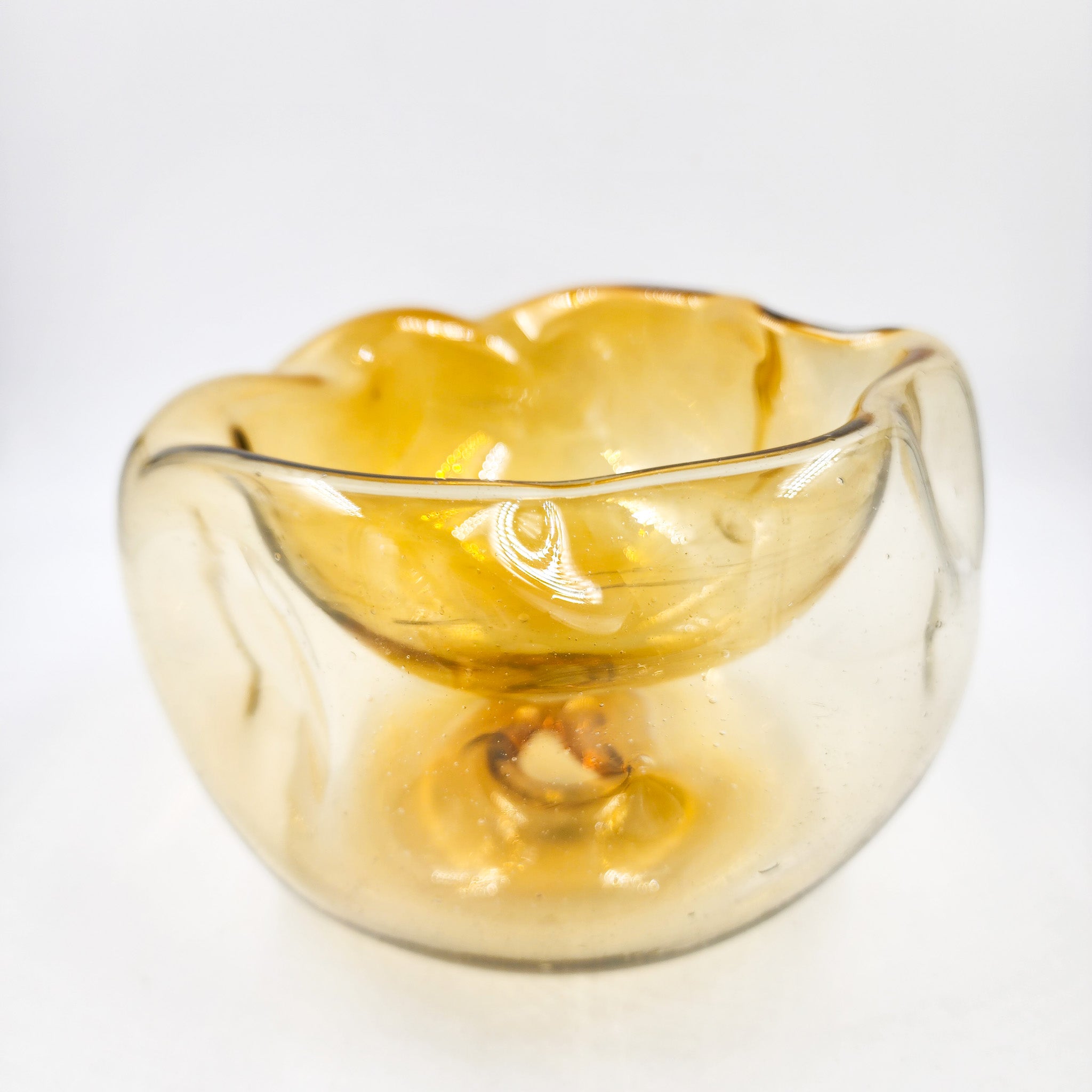 Bowl de vidrio soplado de doble fondo