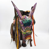 Hand-carved and hand-painted wooden donkey