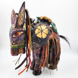 Hand-carved and hand-painted wooden donkey