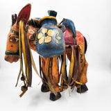 Hand-carved and hand-painted wooden donkey