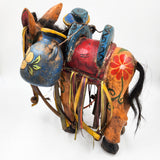 Hand-carved and hand-painted wooden donkey