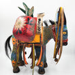 Hand-carved and hand-painted wooden donkey