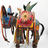 Hand-carved and hand-painted wooden donkey