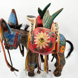Hand-carved and hand-painted wooden donkey