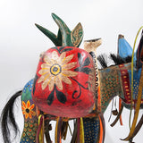 Hand-carved and hand-painted wooden donkey