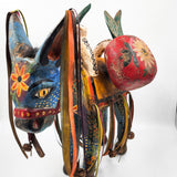 Hand-carved and hand-painted wooden donkey
