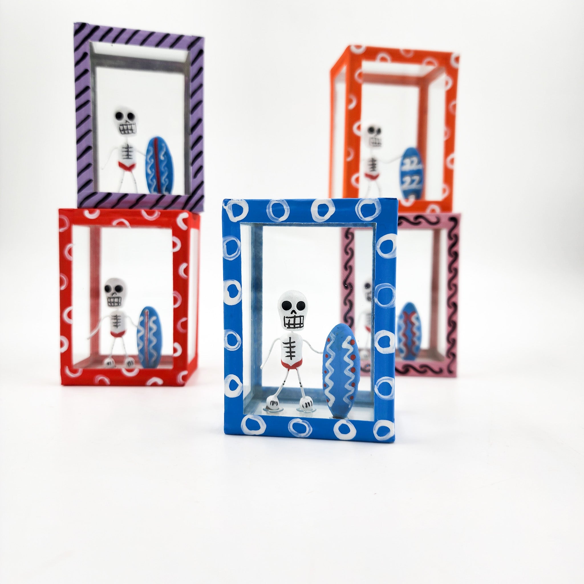 Cajita de la calaverita "El Surfer"