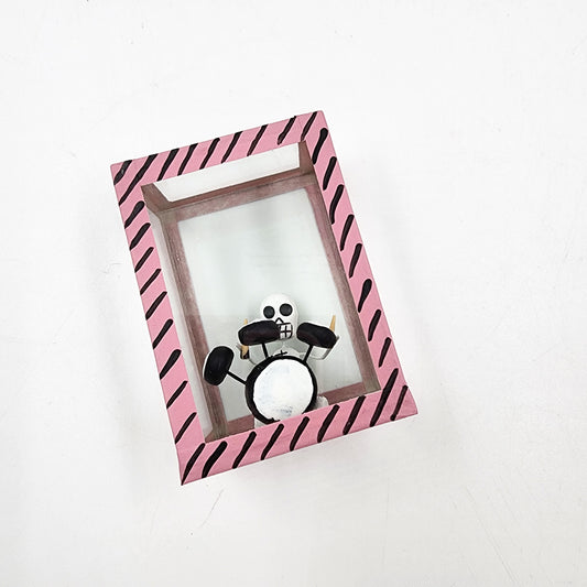 Cajita de la calaverita "El baterista"