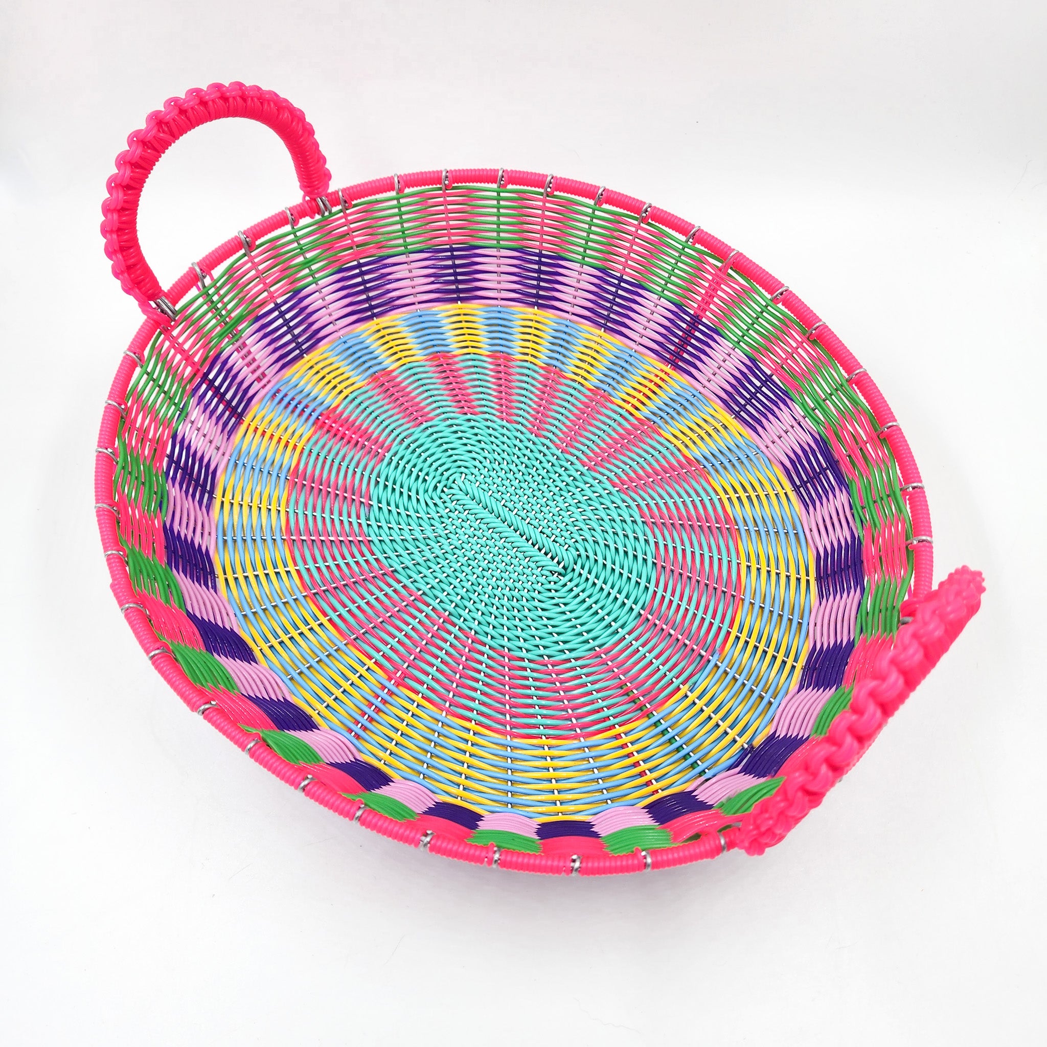 Canasta ovalada de alambre - popotillo