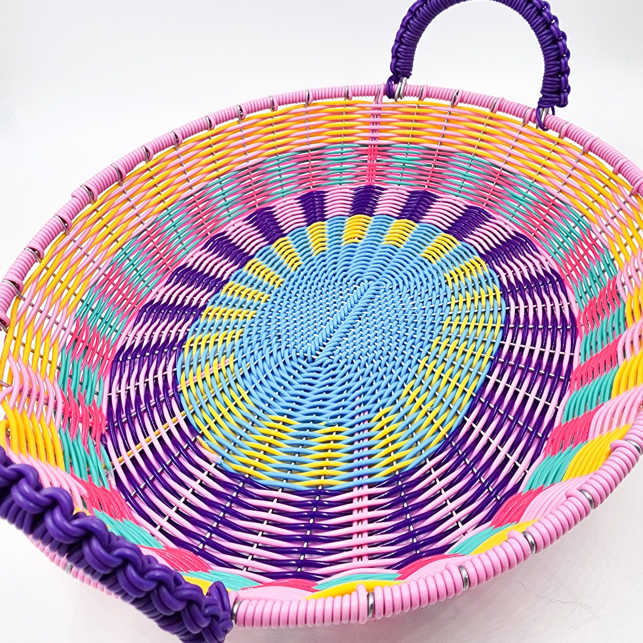 Canasta ovalada de alambre - popotillo