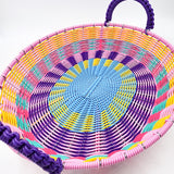 Canasta ovalada de alambre - popotillo