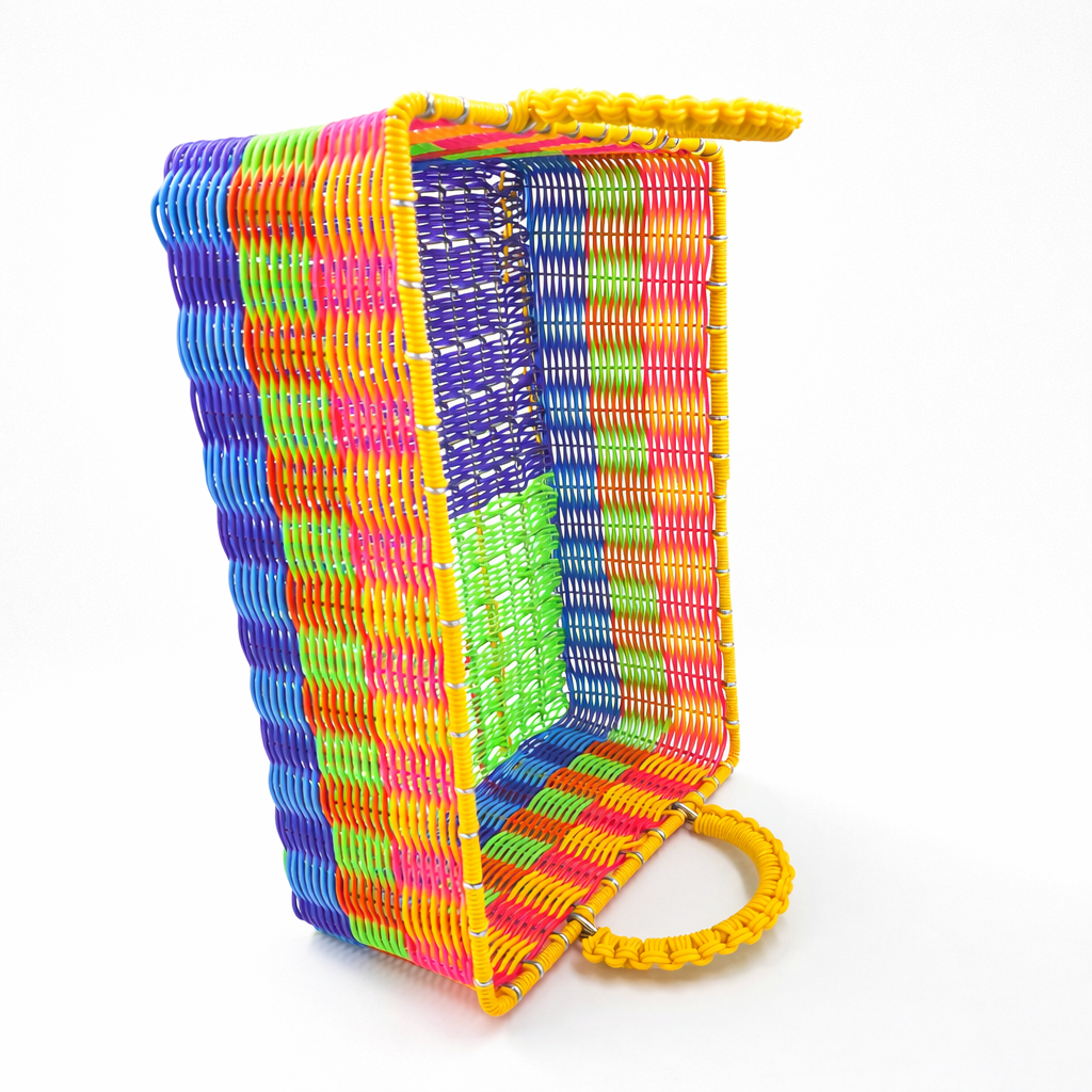 Canasta rectangular de alambre - popotillo