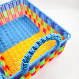 Canasta rectangular de alambre - popotillo