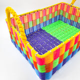 Canasta rectangular de alambre - popotillo