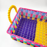 Canasta rectangular de alambre - popotillo