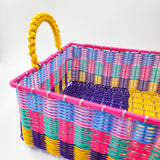 Canasta rectangular de alambre - popotillo