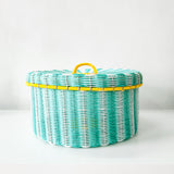 Canasta redonda grande de alambre - popotillo