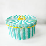 Canasta redonda grande de alambre - popotillo