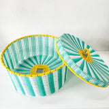 Canasta redonda grande de alambre - popotillo