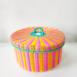 Canasta redonda grande de alambre - popotillo