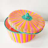 Canasta redonda grande de alambre - popotillo