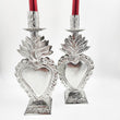 Candelero corazón de hojalata repujada