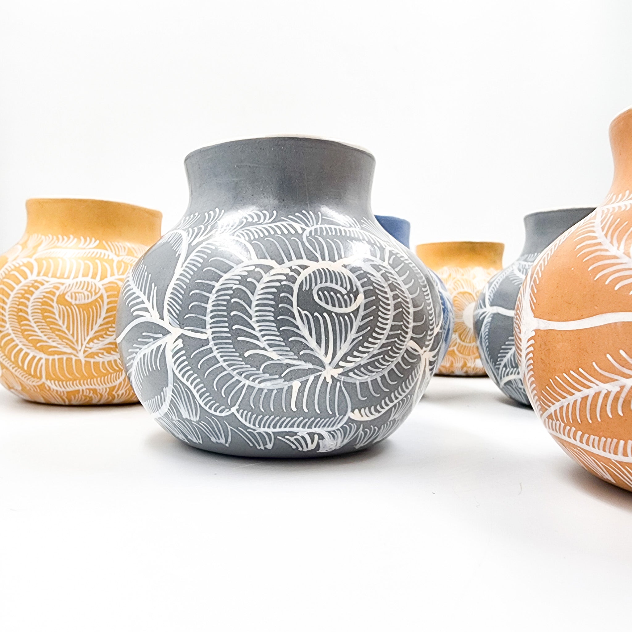 Burnished clay mini pitcher / vase