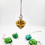 Corazones mini de vidrio soplado - metálicos
