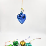 Corazones mini de vidrio soplado - metálicos