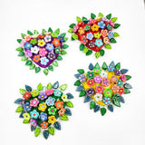 Corazón mediano con flores de Barro Betus artesanal