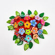 Corazón mediano con flores de Barro Betus artesanal