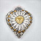 Corazón Milagrito jumbo de madera plateado