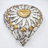 Corazón Milagrito jumbo de madera plateado