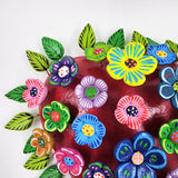 Corazón grande con flores de Barro Betus artesanal