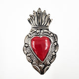Embossed tin hearts