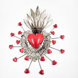 Corazon de hojalata repujada - lluvia de corazones