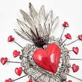 Corazon de hojalata repujada - lluvia de corazones