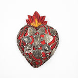Corazón Milagrito Virgen de madera color rojo