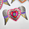 Corazón Milagrito de hojalata con alas
