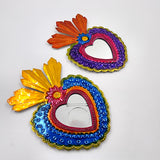 Corazón Milagrito de hojalata con espejo