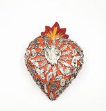 Corazón Milagrito de madera color naranja