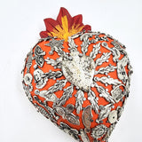 Corazón Milagrito de madera color naranja