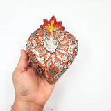 Corazón Milagrito de madera color naranja