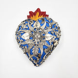 Corazón Milagrito de madera color azul