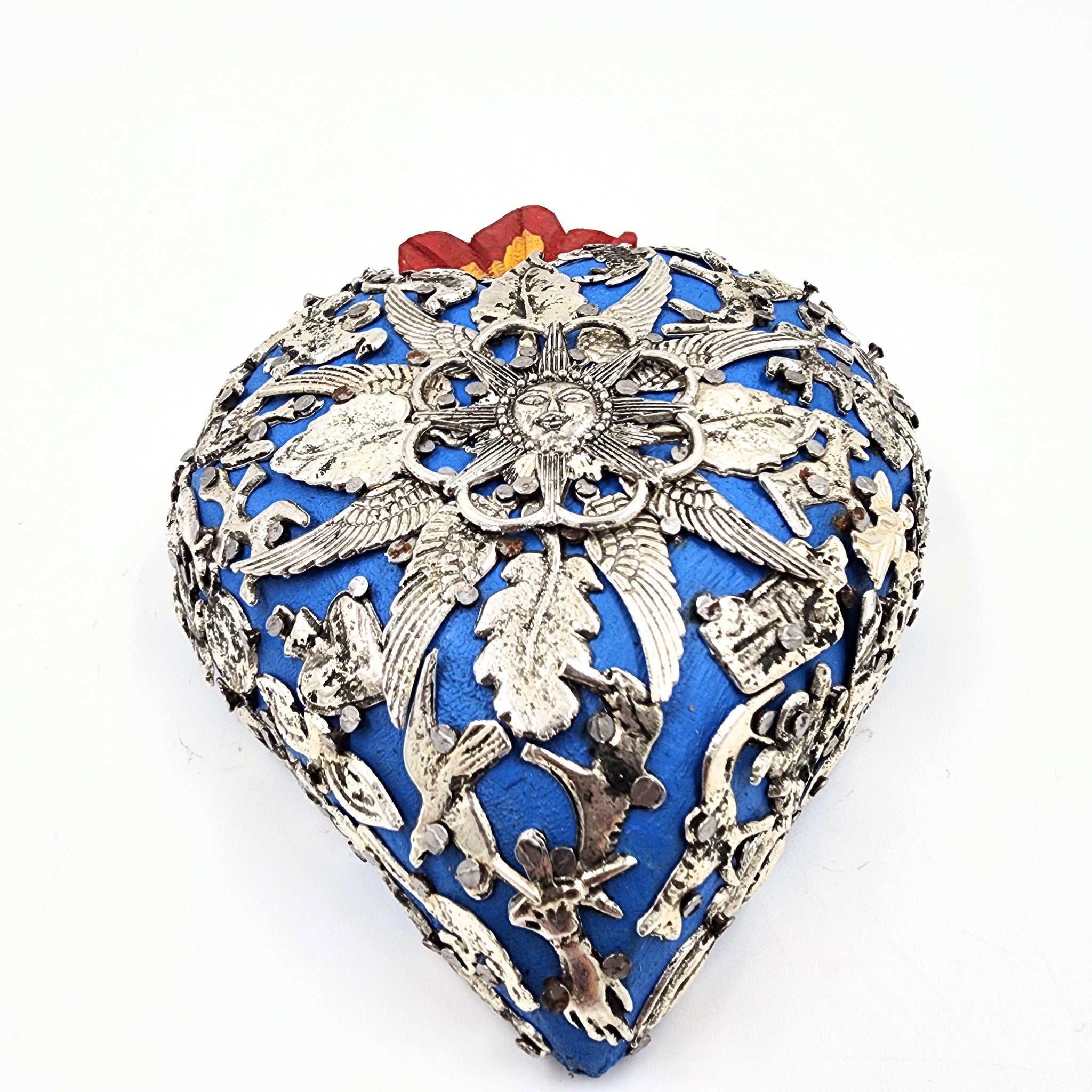 Corazón Milagrito de madera color azul